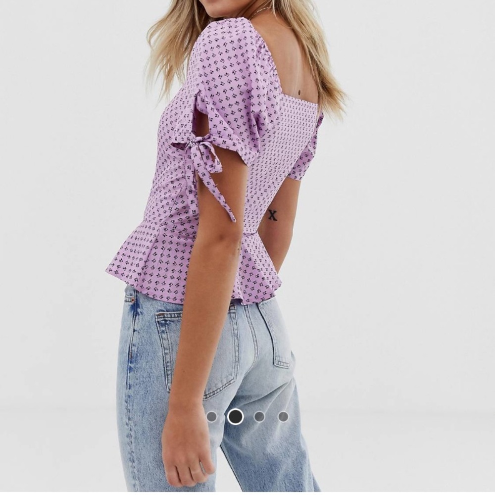 Lilac Button Front Top - Picture 3 of 8